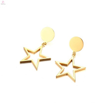 Pentacle Stainless Steel Drop Pendant Star Earrings